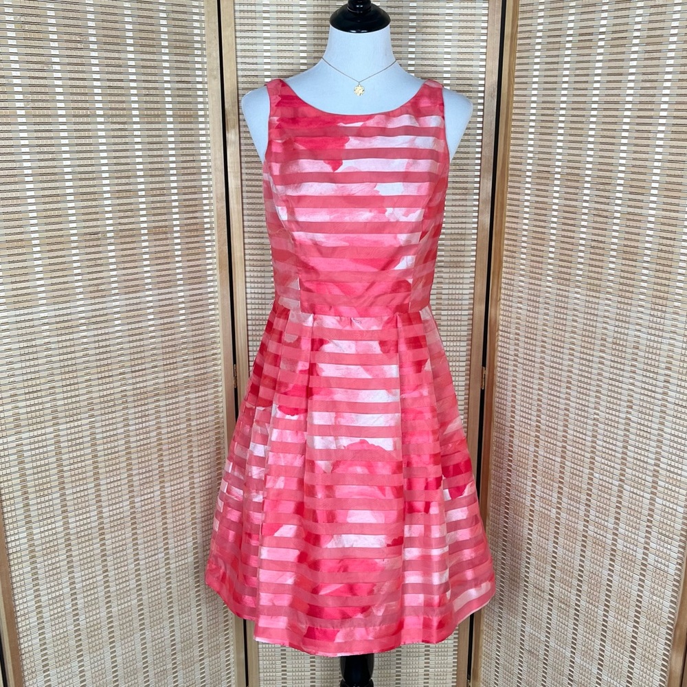 Jessica Howard Pink Stripe Cocktail Dress